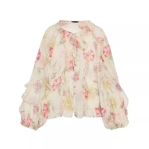 Zara FLORAL PRINT SEMI-SHEER SHIRT
MULTICOLORED 0/8652/11